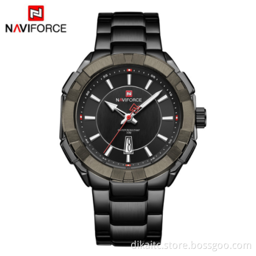 NAVIFORCE 9176 fashion personality waterproof men's watch steel band quartz watch